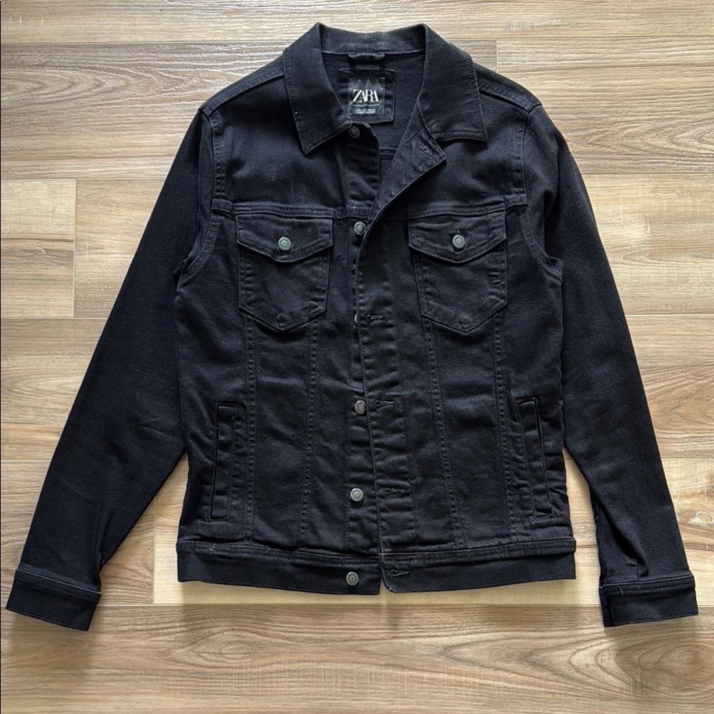 Zara Men's Black Denim Jacket